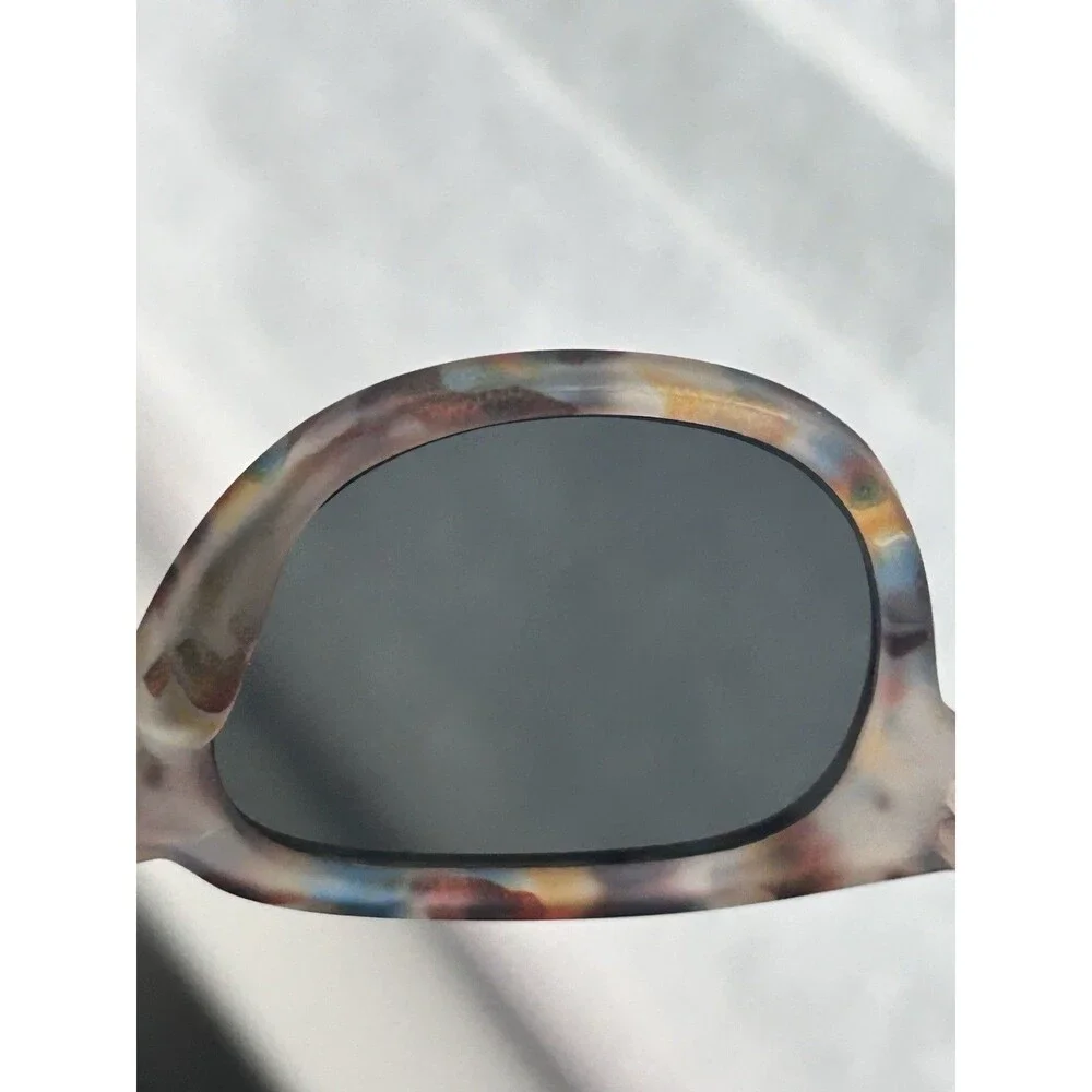 IZIPIZI Round Sunglasses Tortoise Shell Multicolor Frame Gray Polarized Lenses